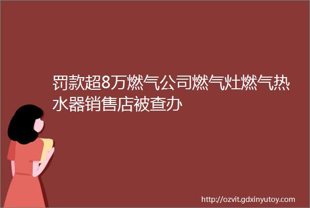 罚款超8万燃气公司燃气灶燃气热水器销售店被查办